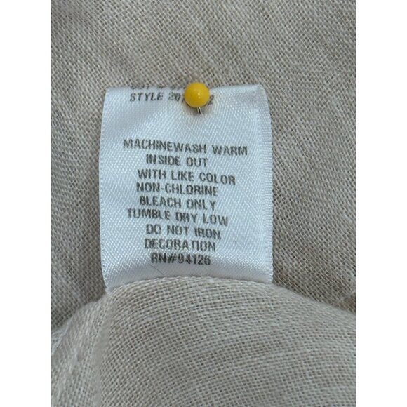 CP Shades Womens Linen V-Neck Pintuck Tunic Dress Cap-Sleeve Peach Beige Size S - Picture 8 of 8